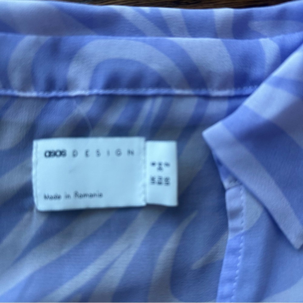 ASOS x MILLIE Retro Lavender Swirl sheer Blouse - Picture 6 of 14